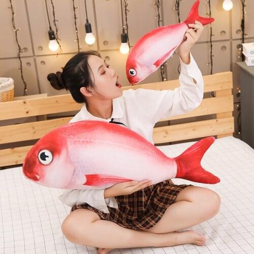 20-40cm Simulation Red Rock Fish Plush Toys Soft Stuffed Lifelike Animal Dolls Baby Appease Sofa Pillow for Kids Birthday Gifts
