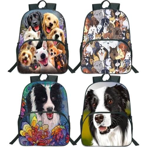 Boston Terrier Backpack Boys Girls School bag Kids Bookbags Rucksack German Shepherd Travel backpack Bulldog Knapsacks