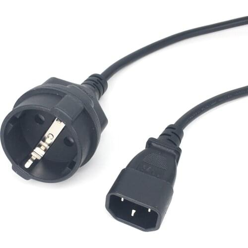 IEC 320 C14 Male Plug to European Female Socket Power Cord C14 to EU Schuko PDU UPS Cable 0.3m C14 Power Cord Cable