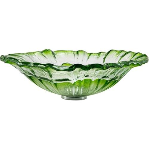 Garden style glass basin hotel bathroom basin flower-shaped personality wash basin