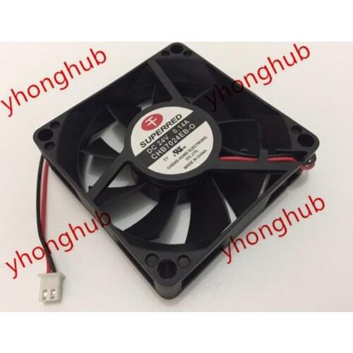 SUPERRED CHB7024EB-O DC 24V 0.14A 2-Wire 70x70x20mm Server Cooling Fan