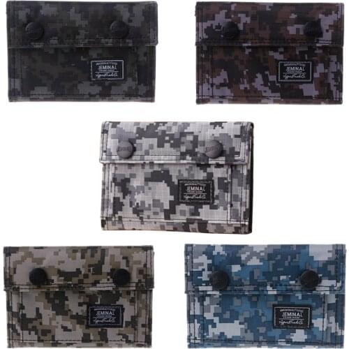 THINKTHENDO Mens Canvas Clutch Wallet ID Bifold Camo Credit Card Holder Purse Mesh Pocket