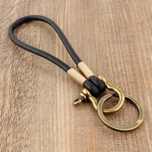 Vintage Leather Keychain Keyring Key Fob Holder Valentines Day Gift For Him Or Her 100% Handmade Suppliers