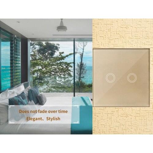 Switch Remote Control Wall Touch Switch EU Wireless Light Panel On/Off Sensor Smart Wall Llight Switch 2 Gang 110V~240V AC