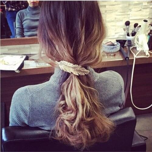 Vintage Metal Leaf Feather Hair Clip Girls Headband Princess Hair Barrette Accessories Hairpins For Women Styling Tools Gift