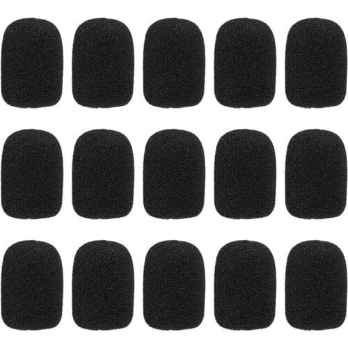 Headset Foam Headset Mic Black Microphone Windscreen Windshied Microphone Replacement Foam Covers Lapel Mic Windscreens
