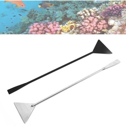 1pc Fish Tank Clean Tool Durable Water Grass Stainless Steel Flatten Sand Aquarium Shovel Marine Landscaping Maintenance NonSlip