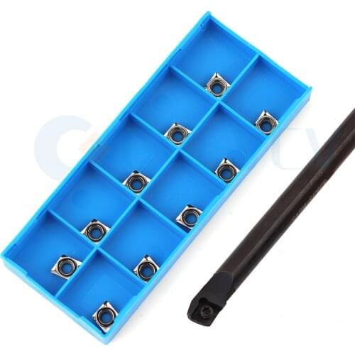 1Pcs S08K-SCKCR06 S10K S12M SCKCL CNC Lathe Internal Turning Tool Holder + 10Pcs CCGT CCMT0602 Carbide Blade Durable Anti Shock