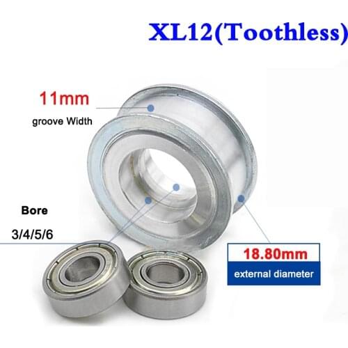 1Pcs XL12 Teeth Idler Pulley Timing Double Side Bearing Width 11mm Tension Timing Belt Bore 3/4/5/6mm