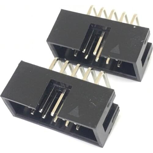 10PCS DC3 10P 2.54mm Socket Header Connector ISP Male Double-spaced Straight IDC JTAG bend