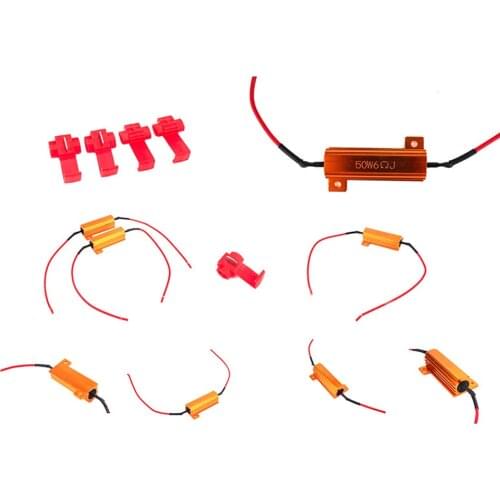 4pcs 50W 6ohm Load Resistor LED Turn Signal Light Blink Error Decorder LED Bulbs Light Error Free Code Solution