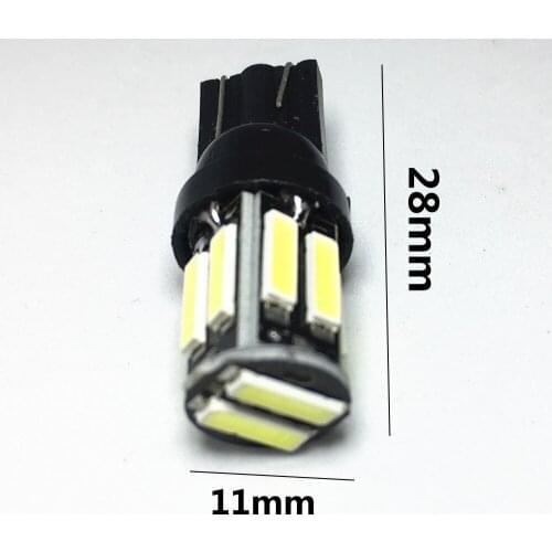 4Pcs Car W5W T10 LED7020 10SMD 194 168 White Blue Bulbs For Clearance Lights Wedge Replacement Reverse Instrument Panel Lamp 12V