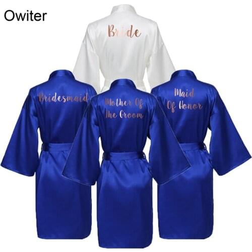 Satin Silk Bride Robe Bridesmaid Robes Bridal Robes Women Wedding Robe Bridesmaid Bride Dressing Gown Green and Blue Robe