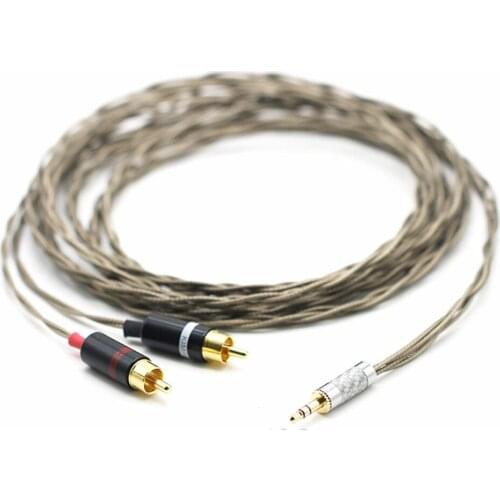 Audiocrast DIY HIFI 3.5mm Stereo to 2 RCA Male Cable Nordost Odin Siver-plated 3.5mm to Double rca Male Audio Aux Cable