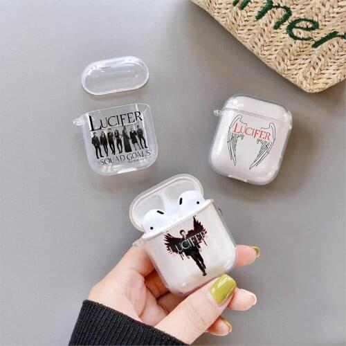 American TV angel Lucifer Cover For Apple Airpod 1 2 Cases Clear Transparent Silicon Soft Wireless Earphone For Airpods 2