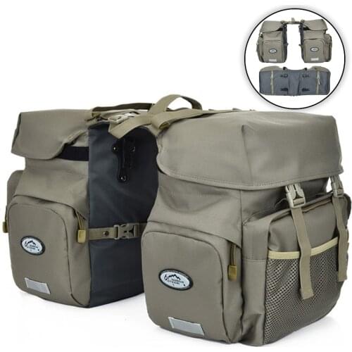 KoKossi High Capacity 50L 600D Nylon Rain Cover MTB Mountain Road Bike Rear Rack Tail Seat Pannier Pack Double Side Bicycle Bag