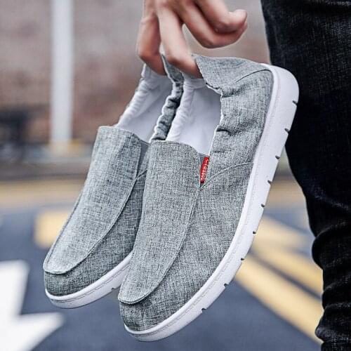 Men Casual Shoes Canvas Breathable Shoes Male Soft Comfortable Mens Flats Shoes Non-slip Lazy Fisherman Loafers