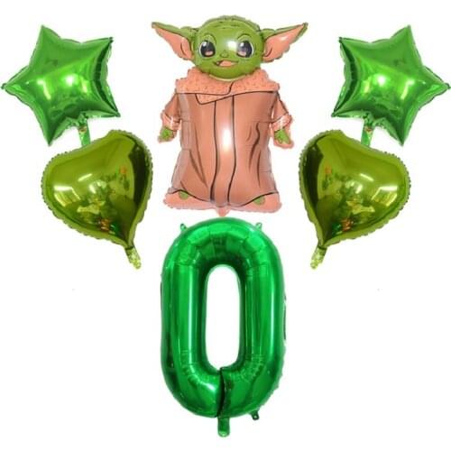 Star wars Latex balloon Star wars green baby Yoda warrior robot Digital Foil Balloon child boy Happy birthday party decorations