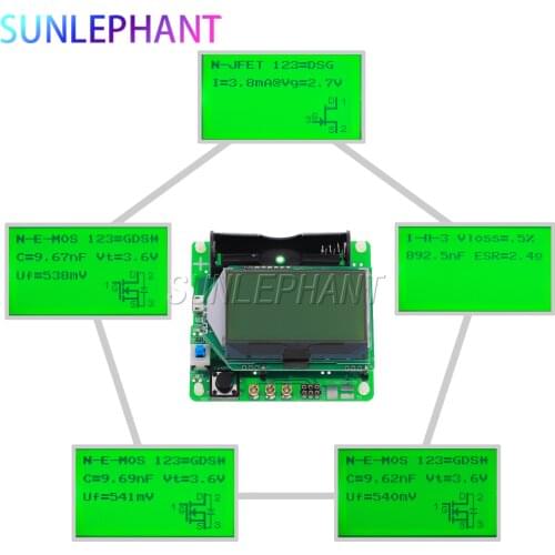 DIY kits alligator clip multi-function graphical transistor tester M8 transistor tester upgrade M328 version
