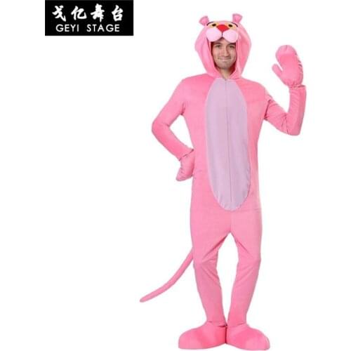 New halloween Kigurumi Pink Leopard Pajamas Women Winter Animal Panther Onesies Cartoon Adult One Piece Cosplay Costumes Hooded