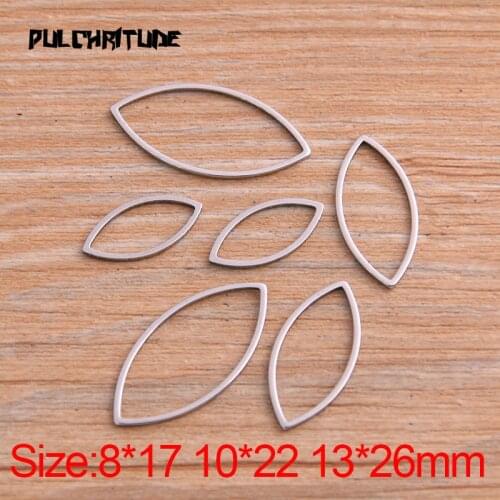 PULCHRITUDE 20Pcs 3 Size Eye Charm Stainless Steel Pendant Open Bezels Hollow Pressed Resin Frame Mold Bezel DIY Jewelry Making