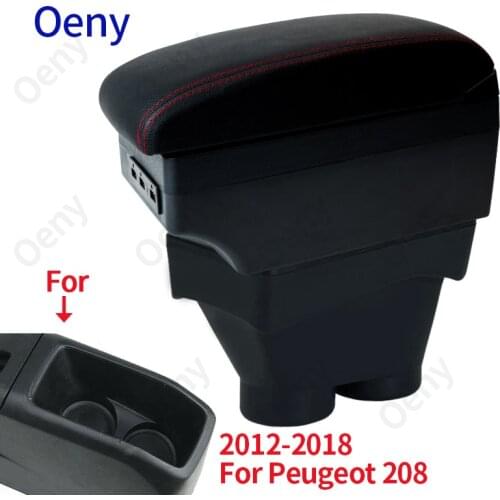 For Peugeot 208 Armrest Box 2012-2018 Storage box Car Holder Ashtray Interior accessories Retrofit parts USB 2017 2016 2015