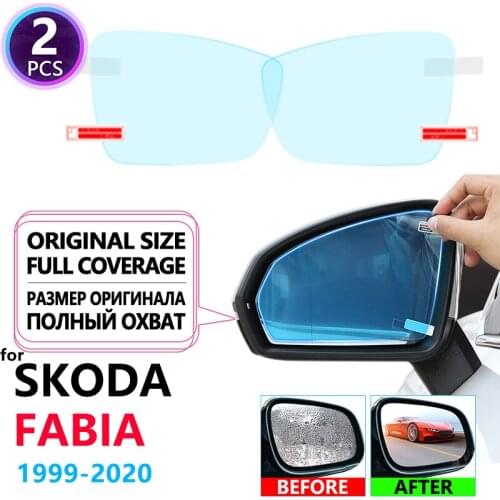 Full Cover Anti Fog Film Rainproof Rearview Mirror for Skoda Fabia 1 2 3 6y 5j nj MK1 MK2 MK3 1999~2020 Car Stickers Accessories