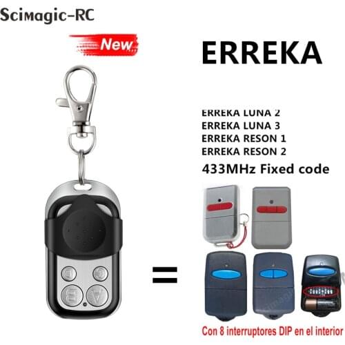 ERREKA LUNA ERREKA RESON compatible electric gates remote controls for command garage barrier fixed code key fod 433.92Mhz