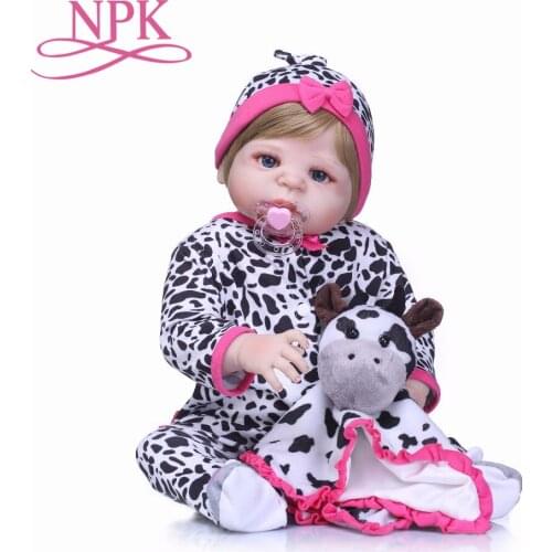 NPK Realistic About 23" Handmade full silicone Lifelike Newborn Baby Doll Reborn Soft Silicone Vinyl Gift for Girls