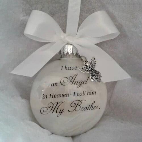 Family Christmas Hanging Decoration Ball Pendants Angels In Heaven Decor Memorial Ornament Christmas Tree Hanging Ornament