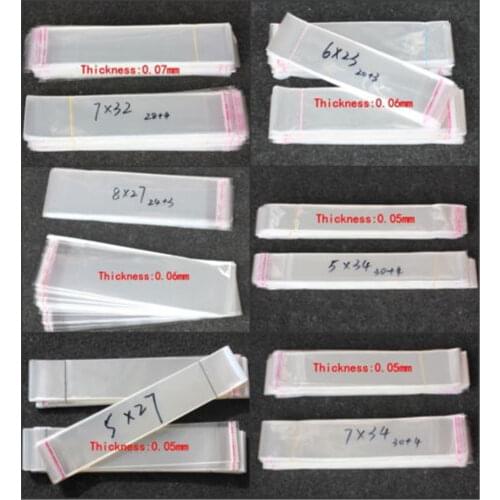 Self Adhesive Clear Cellophane Resealable Plastic Packaging Bags 100pcs