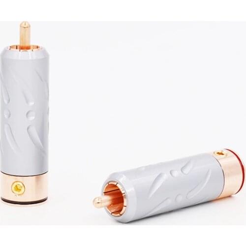 Viborg HI-End Performance RCA Plug Pure Red Copper soldering connectors audio cable plug