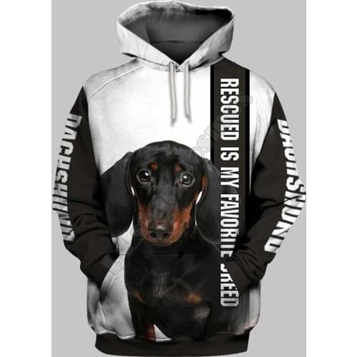 Dachshund Rescue 3D Hoodies Printed Pullover Men For Women Funny Sweatshirts Sweater Animal Hoodies Drop Shipping 15