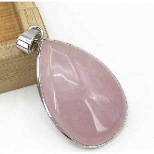 2 style natural pink crystal black stone charms waterdrop pendant flatback fit diy chain necklace for women jewelry B3077