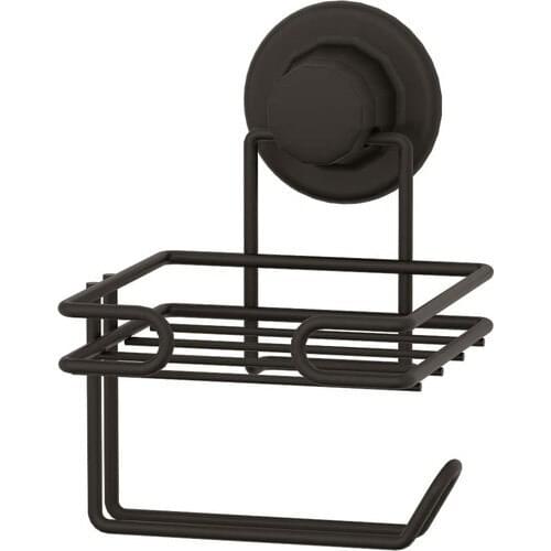 Vacuum Redundant Toilet Paper Holder Matt Black Teknotel -No Drilling Screw Drill