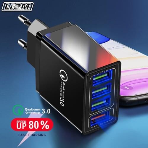 USB Charger Quick Charge 3.0 For Mobile Phone Adapter For Xiaomi Huawei Samsung Tablet Portable Wall Fast Charger EU/US/UK Plug