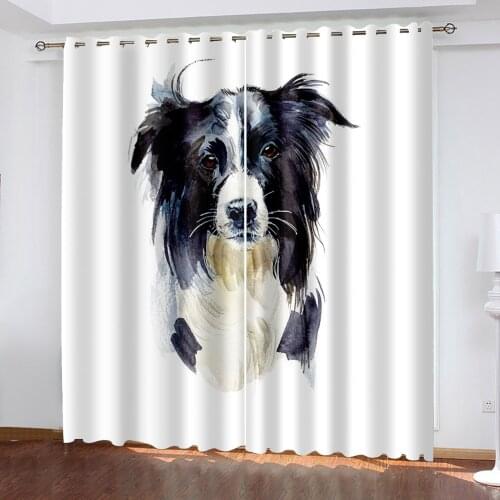 3D Printing Cute Animal Print Adult Childrens Bedroom Living Room Shading Custom Decorative Curtain with Hook Accessories