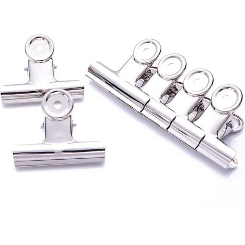6pcs Metal Binder Clips 4/5/6.5/7.5cm Tickets Photos Binder Grips Document Photo Paper Clamp Office School Binding Supplies