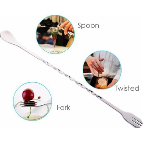 1PCS Bar Mixing Spoon Long Handle Stainless Steel Cocktail Spoon Stirring Spoon Bar Tools Gadgets Drink Shaker