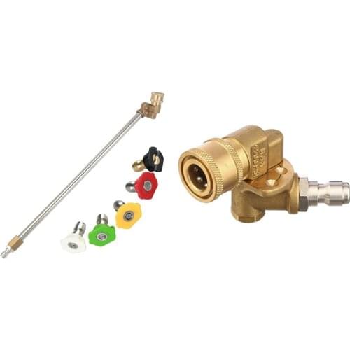 1 Pcs Pivoting Coupler for Pressure Washer Spray Nozzle & 1 Set Pressure Washer Wand with Adjustable Angle Nozzle