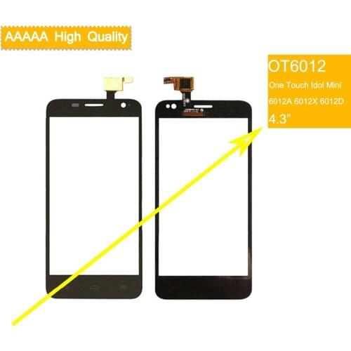 10Pcs/lot For Alcatel One Touch Idol Mini 6012 6012A 6012D 6012X OT6012 Touch Screen Touch Panel Sensor Digitizer Front Glass