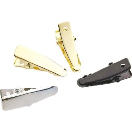 100PCS Silver 2.5cm 1.0" mini single prong plain Metal Alligator Clips with teeth for DIY Pet hair accessories Kids hair bows