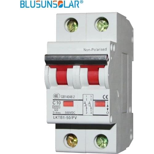 2piece/lot 2P Icu 6KA DC500V MCB Solar energy pv solar dc switch dc controller DC Circuit Breaker