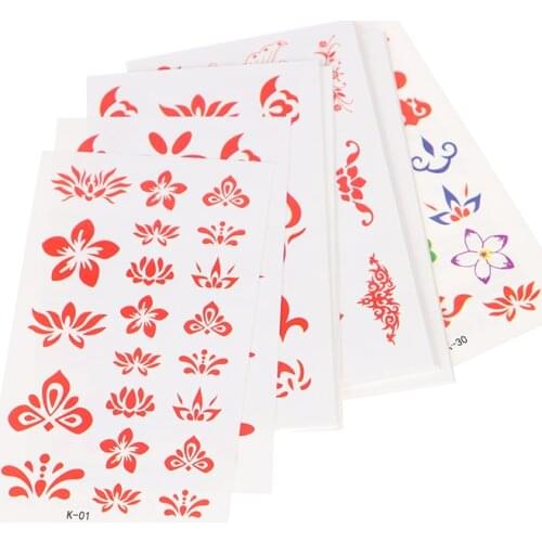 30pc/set Women Fake Temporary Forehead Tattoos Sticker Face Actress Chinese India Jewels Forehead Stage Decor Sticker Kids Gift