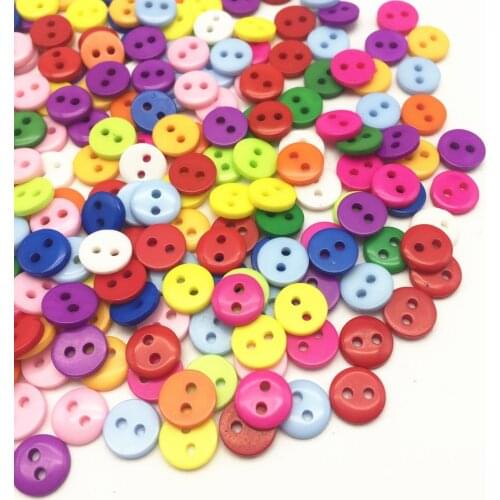 300pcs 9mm Bright Mixed Round Resin Buttons 2 Holes DIY Handmade Sewing Scrapbooking Accessories Embellishments