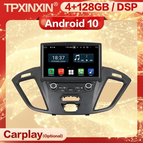 4+128G Carplay 2 Din Android Multimedia Stereo Receiver For Ford Transit Custom 2016 GPS Navi Video Radio Audio Player Head Unit