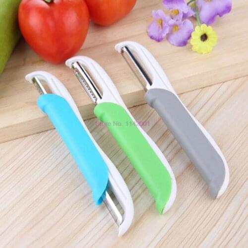 500pcs Double Side Kitchen Gadget Vegetable Fruit Parer Slicer Cutter Stainless Steel Peeler