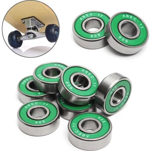 8Pcs 608 ABEC - 11 Skate Roller Inline Skating Scooter Bearing Shields Chrome Steel Bearings for Scooter Parts Random Color