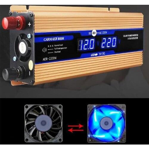 12/24/48/60V Car Solar Inverter Car Power Inverter Voltage Transformer Converter 12v To 220v Solar Inversor