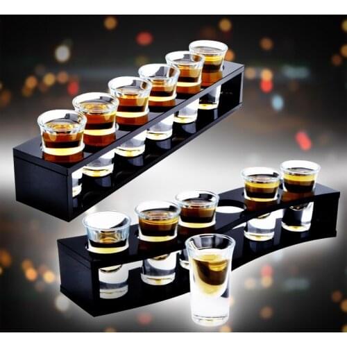 Shot Glass Cocktail Small Capacity Transparent Bar Wineglass 6pcs Swallow Cup Shelf Set Deep Water Bomb Bar Restaurant Supplies
